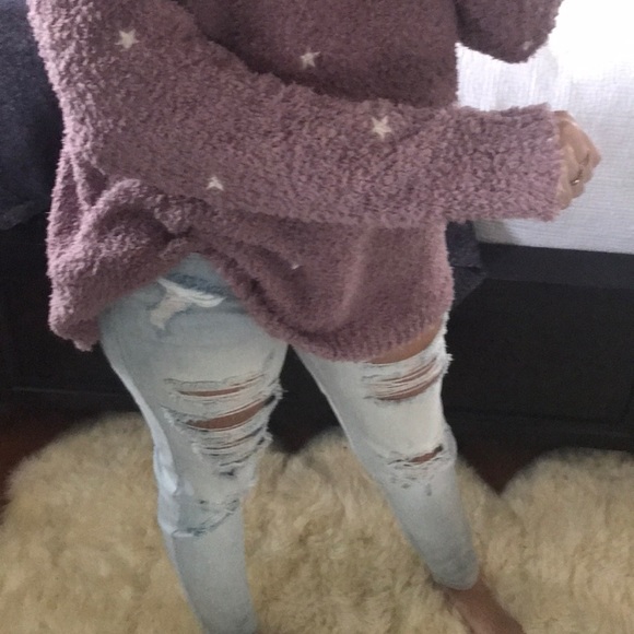 Mauve Stars Berber pullover sweater - Picture 2 of 8